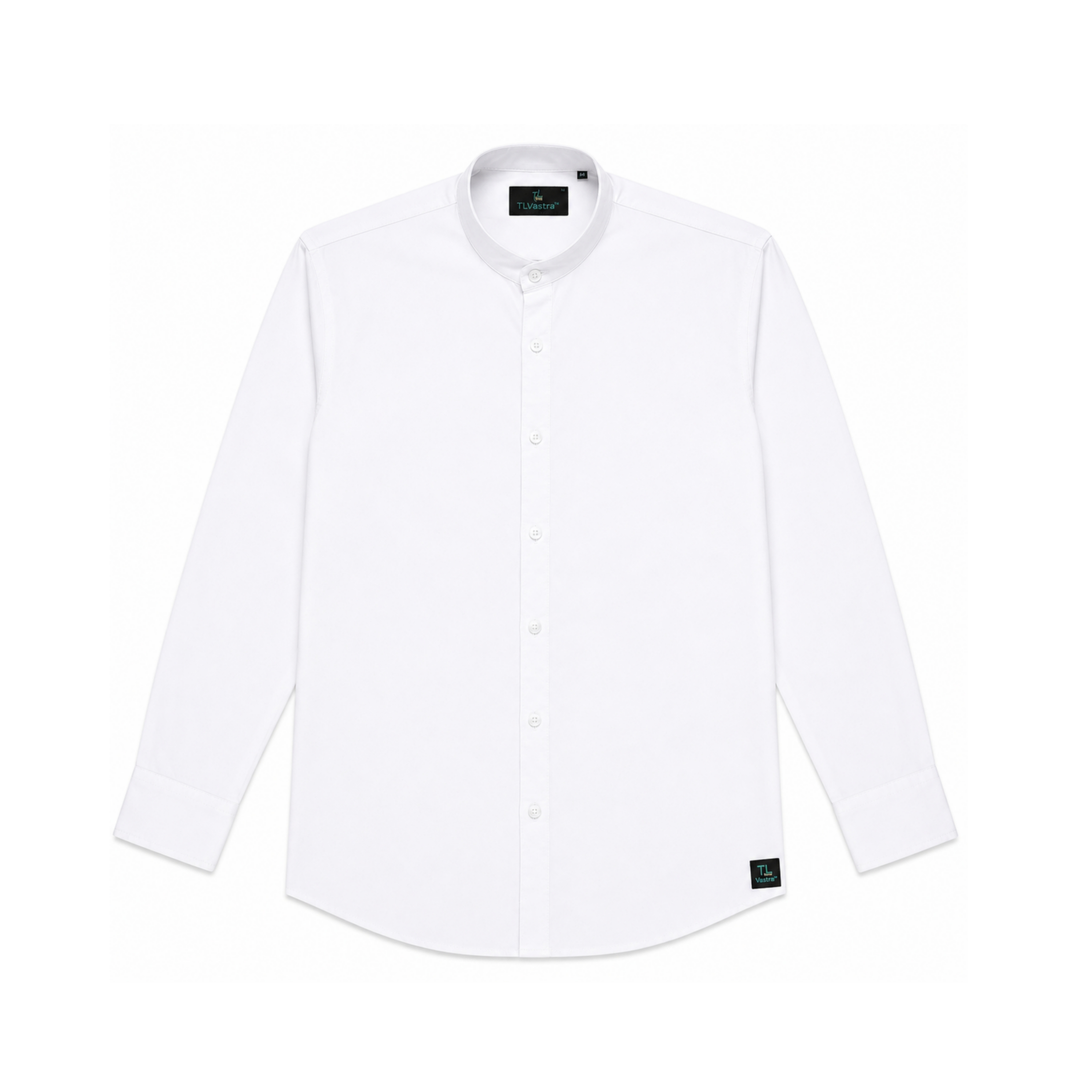 TL VASTRA MEN PREMIUM WHITE MENDARIAN COLAR SHIRT