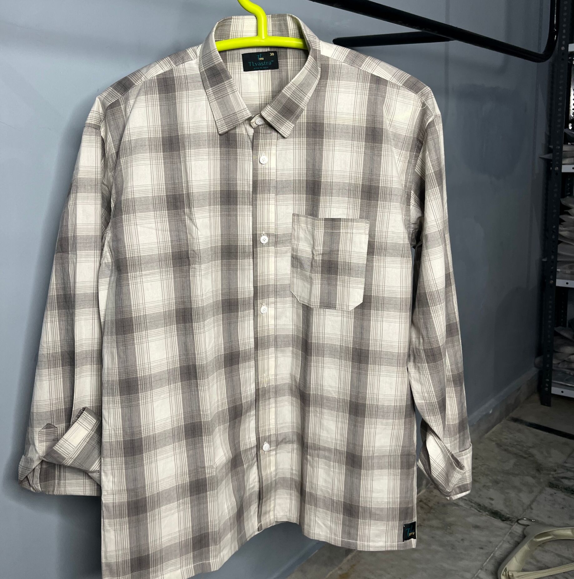 TL VASTRA Men's Pure Cotton Boxy Fit Plaid Checked Shirt | Trendy Oversized Casual Full Sleeve Shirt