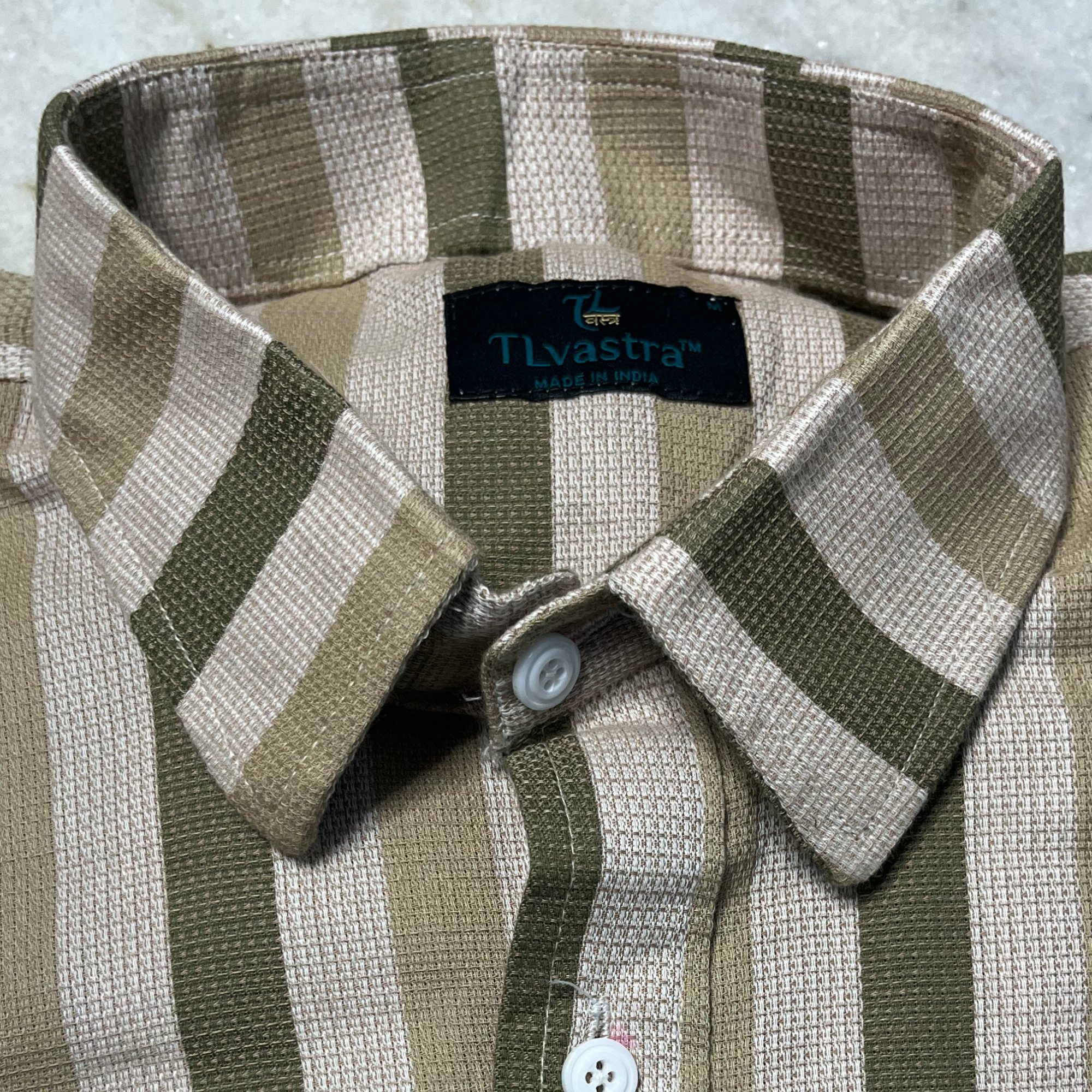 TL VASTRA Men's Boxy Fit Textured Vertical Striped Full Sleeve Casual Shirt with Front Pocket