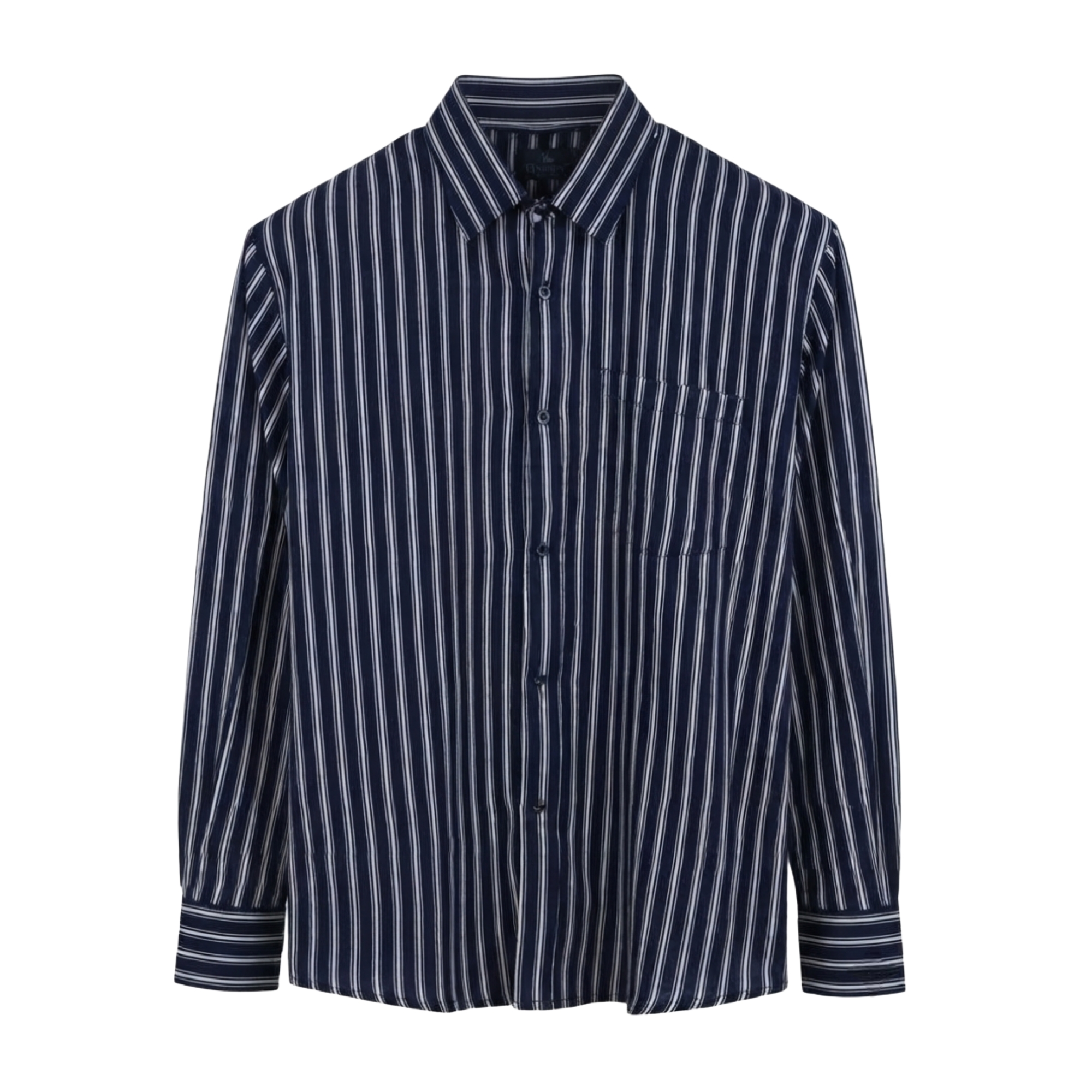 Men's casual verticle striped boxy fit shirt
