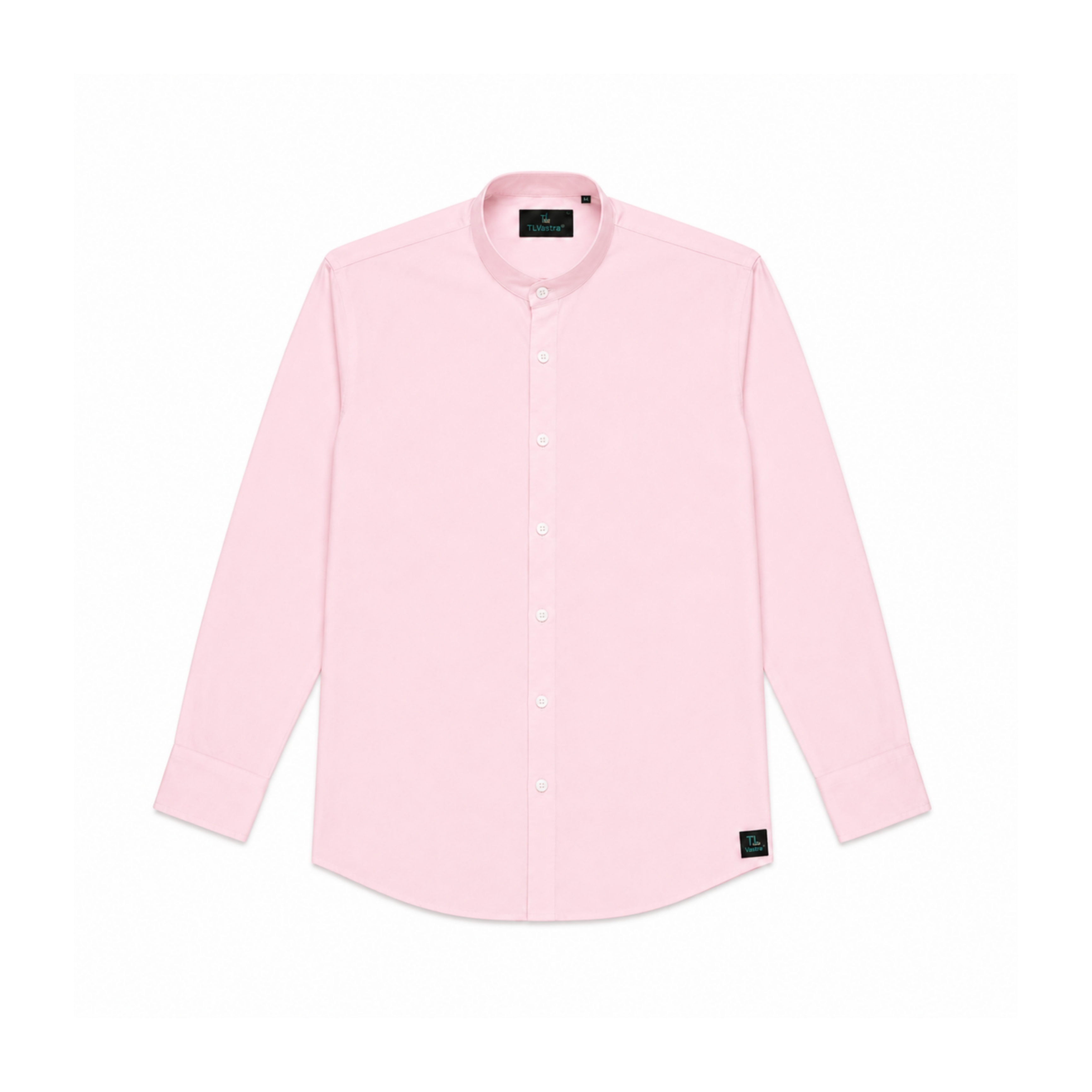 TL VASTRA MEN PINK MANDARIN COLLAR SHIRT